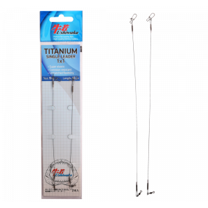 Поводок Ushiwaka Titanium Single UTS11509, 1х1, 9кг/15см, 2шт