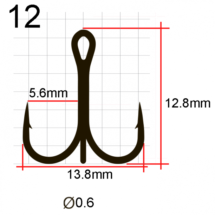 Крючки Saikyo тройн.7001G № 12 (25шт)